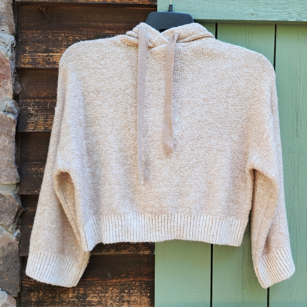 Kaisley Womens Sweater Hoodie Tan Cream S